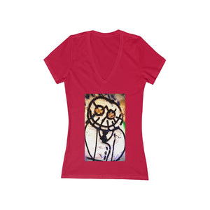 The Smiler - Women's Jersey Short Sleeve V-Neck Tee