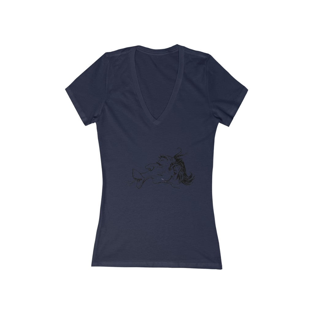 Big Lips - Women's Jersey Short Sleeve V-Neck Tee