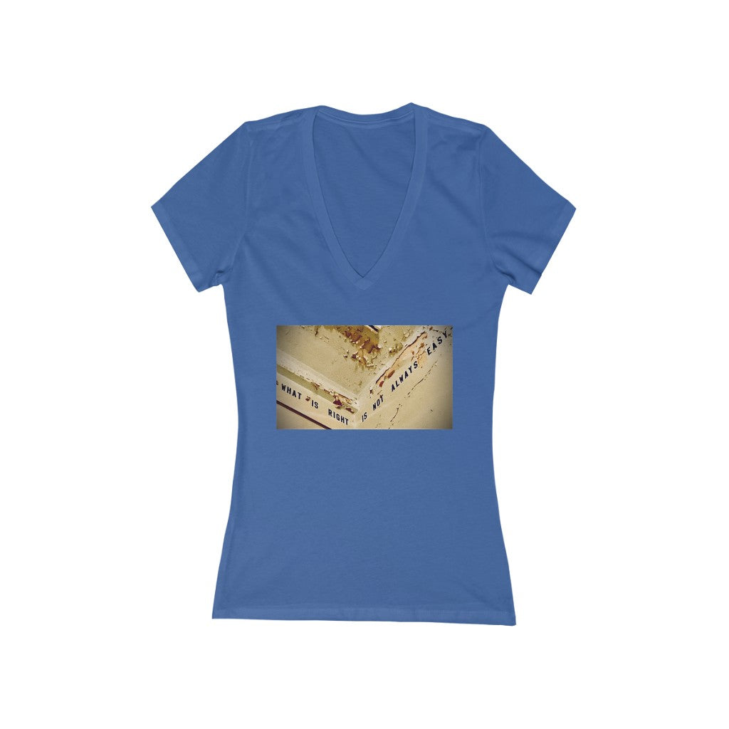 Not Always Easy - Women's Jersey Short Sleeve V-Neck Tee