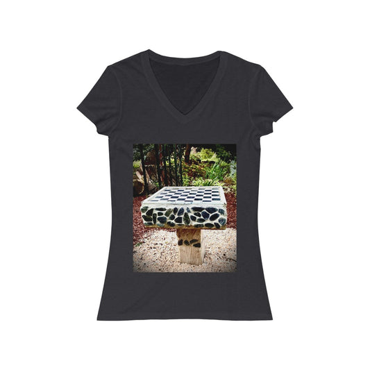 Chess Board - Women's Jersey Short Sleeve V-Neck Tee