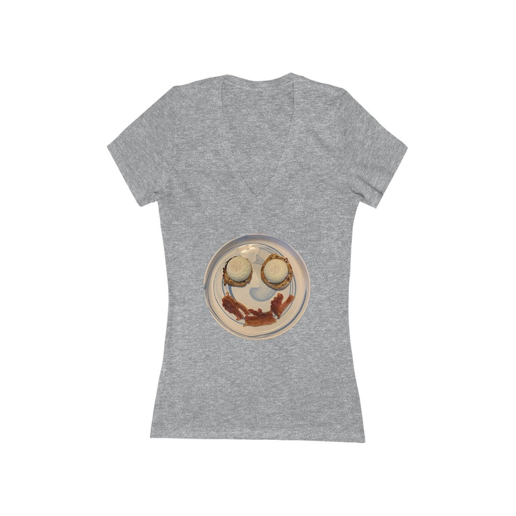 Awkward Smile - Women's Jersey Short Sleeve V-Neck Tee