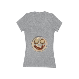 Awkward Smile - Women's Jersey Short Sleeve V-Neck Tee