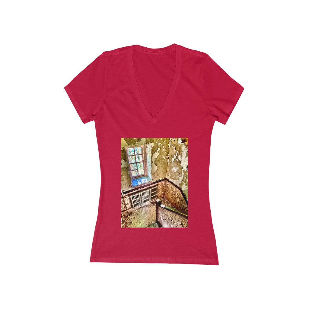 Stairs 1 - Women's Jersey Short Sleeve V-Neck Tee