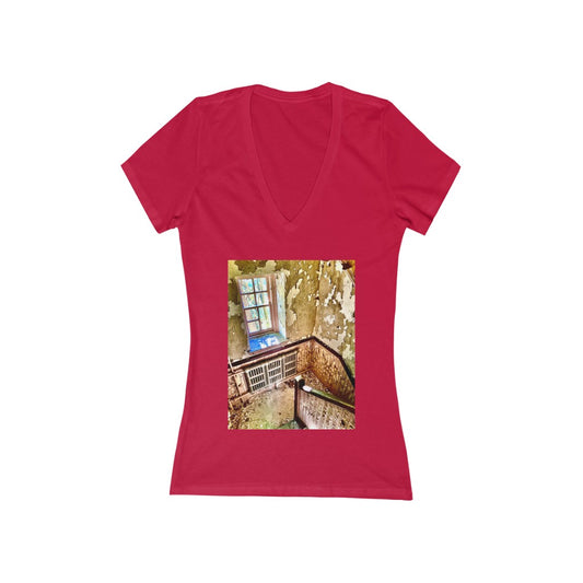 Stairs 1 - Women's Jersey Short Sleeve V-Neck Tee