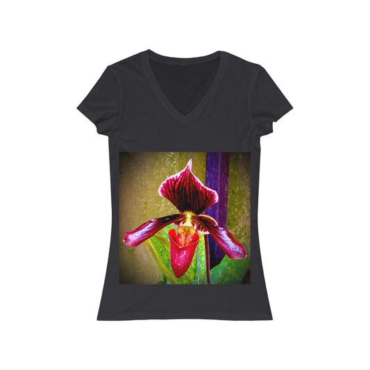 Orchid 4 - Women's Jersey Short Sleeve V-Neck Tee