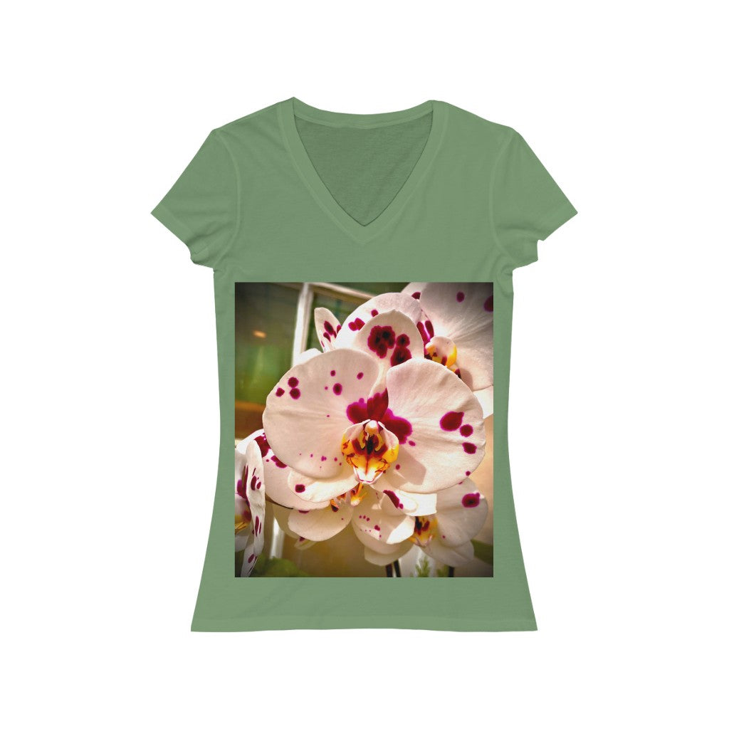 Orchid 7 - Women's Jersey Short Sleeve V-Neck Tee