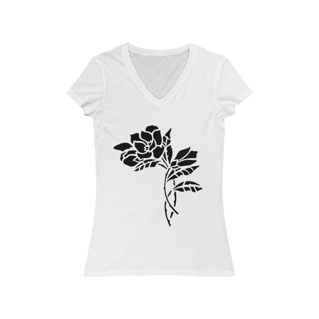 Flower 9 - Women's Jersey Short Sleeve V-Neck Tee