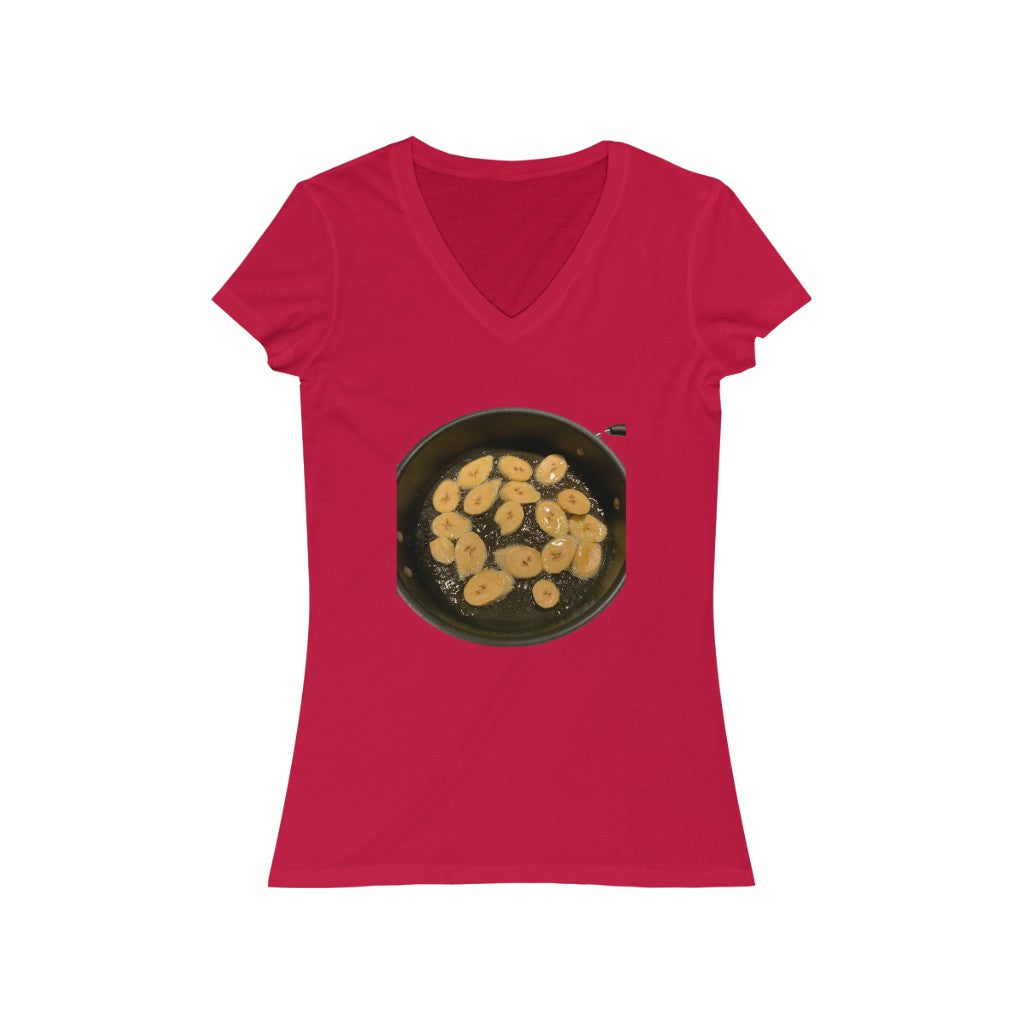 Fried Plantains - Women's Jersey Short Sleeve V-Neck Tee