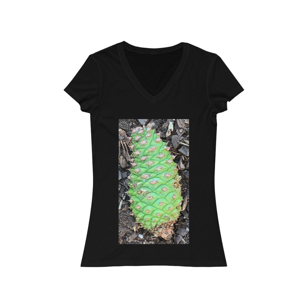 Green Pinecone - Women's Jersey Short Sleeve V-Neck Tee