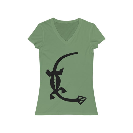 Dinosaur - Women's Jersey Short Sleeve V-Neck Tee