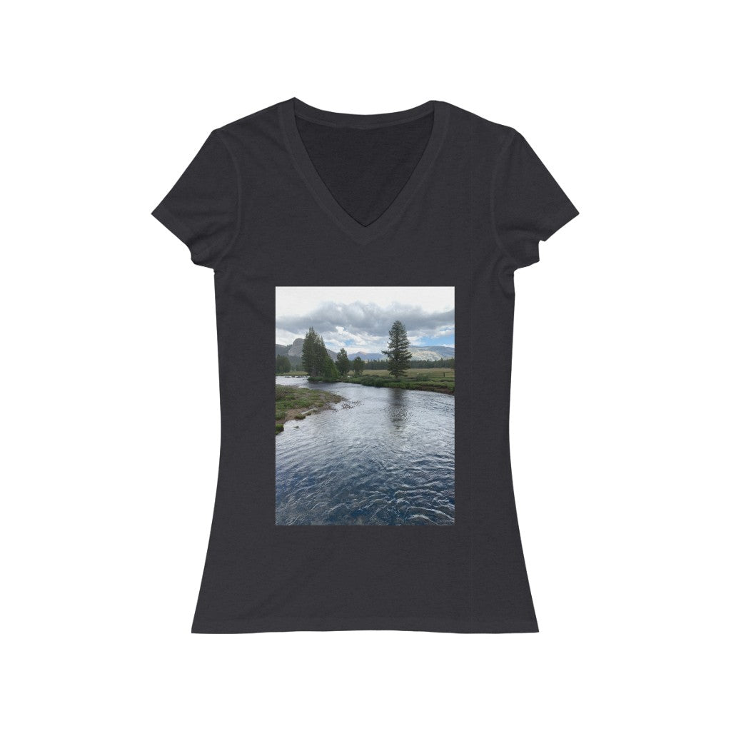River - Women's Jersey Short Sleeve V-Neck Tee