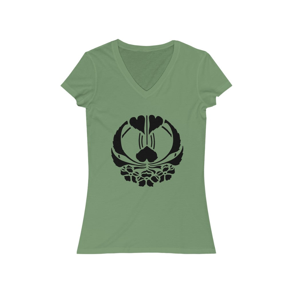 Flower 3 - Women's Jersey Short Sleeve V-Neck Tee