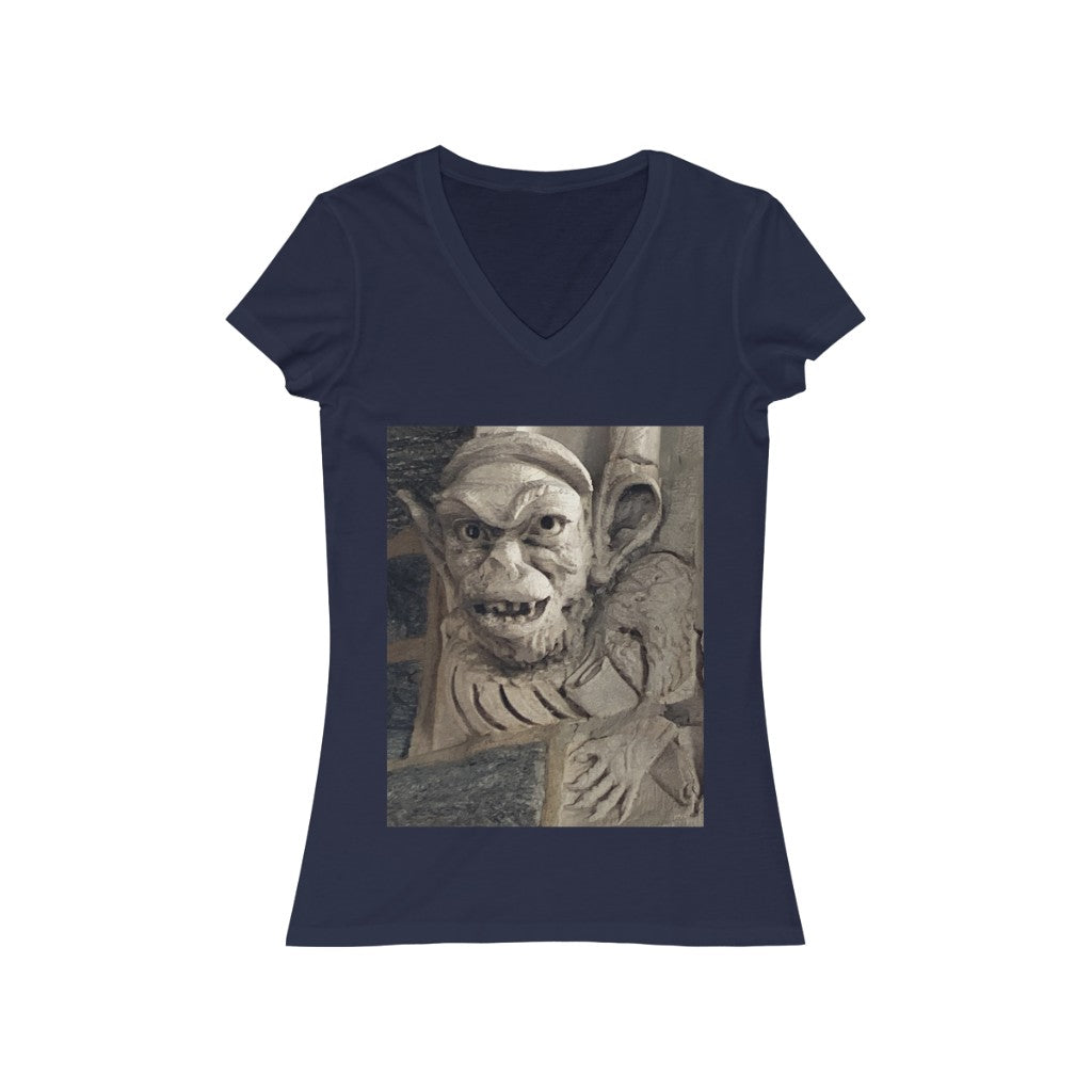 Face 3 - Women's Jersey Short Sleeve V-Neck Tee