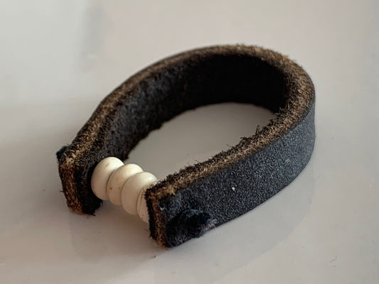 Leather and stone ring