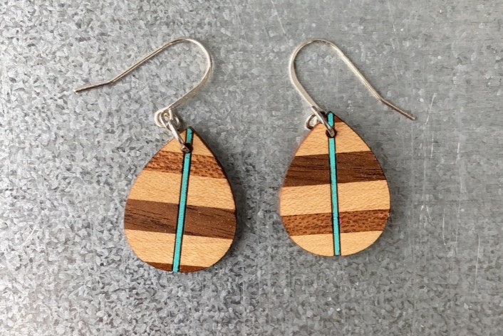 Zebra Wood with Light Blue Line