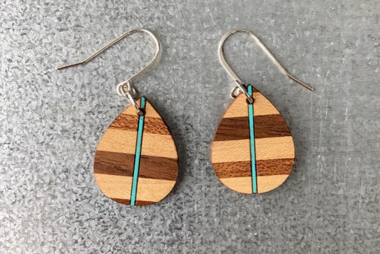 Zebra Wood with Light Blue Line