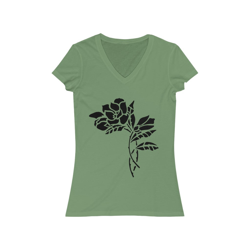 Flower 9 - Women's Jersey Short Sleeve V-Neck Tee