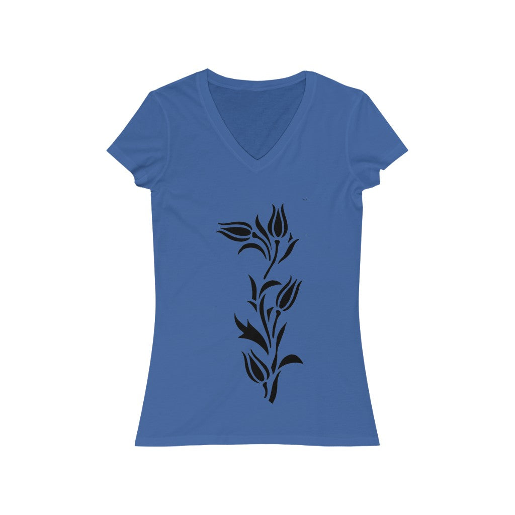 Flower 4 - Women's Jersey Short Sleeve V-Neck Tee