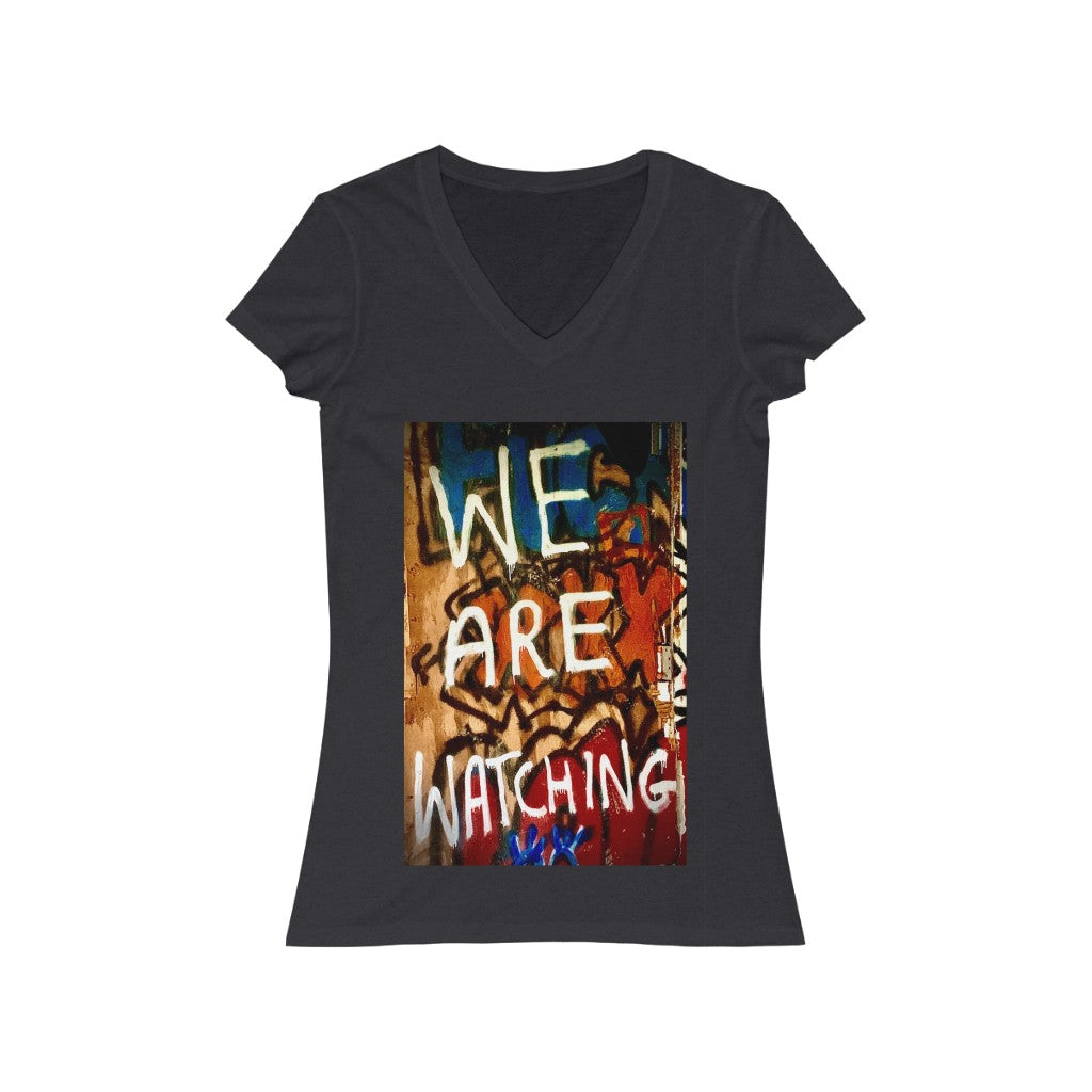 Watching - Women's Jersey Short Sleeve V-Neck Tee