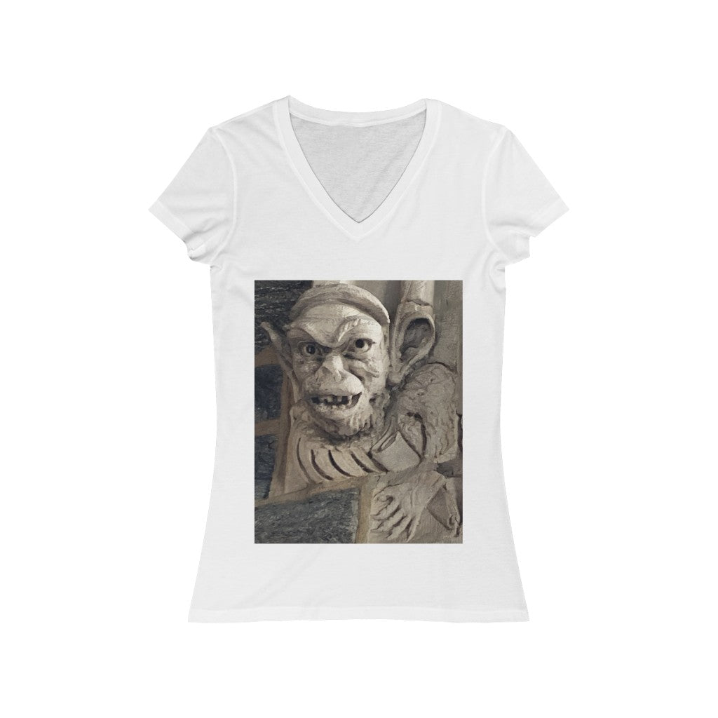 Face 3 - Women's Jersey Short Sleeve V-Neck Tee