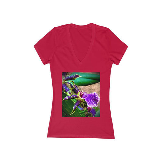 Orchid 3 - Women's Jersey Short Sleeve V-Neck Tee