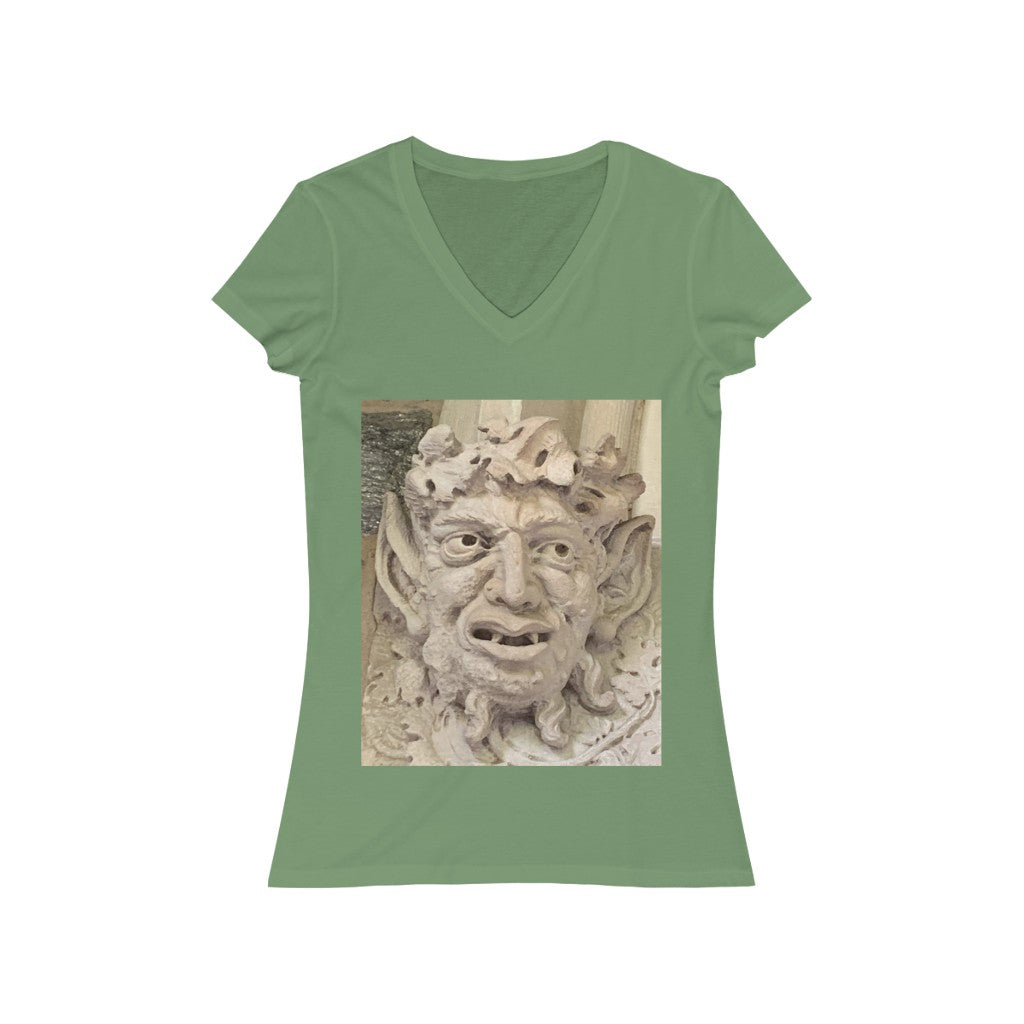Face 2 - Women's Jersey Short Sleeve V-Neck Tee