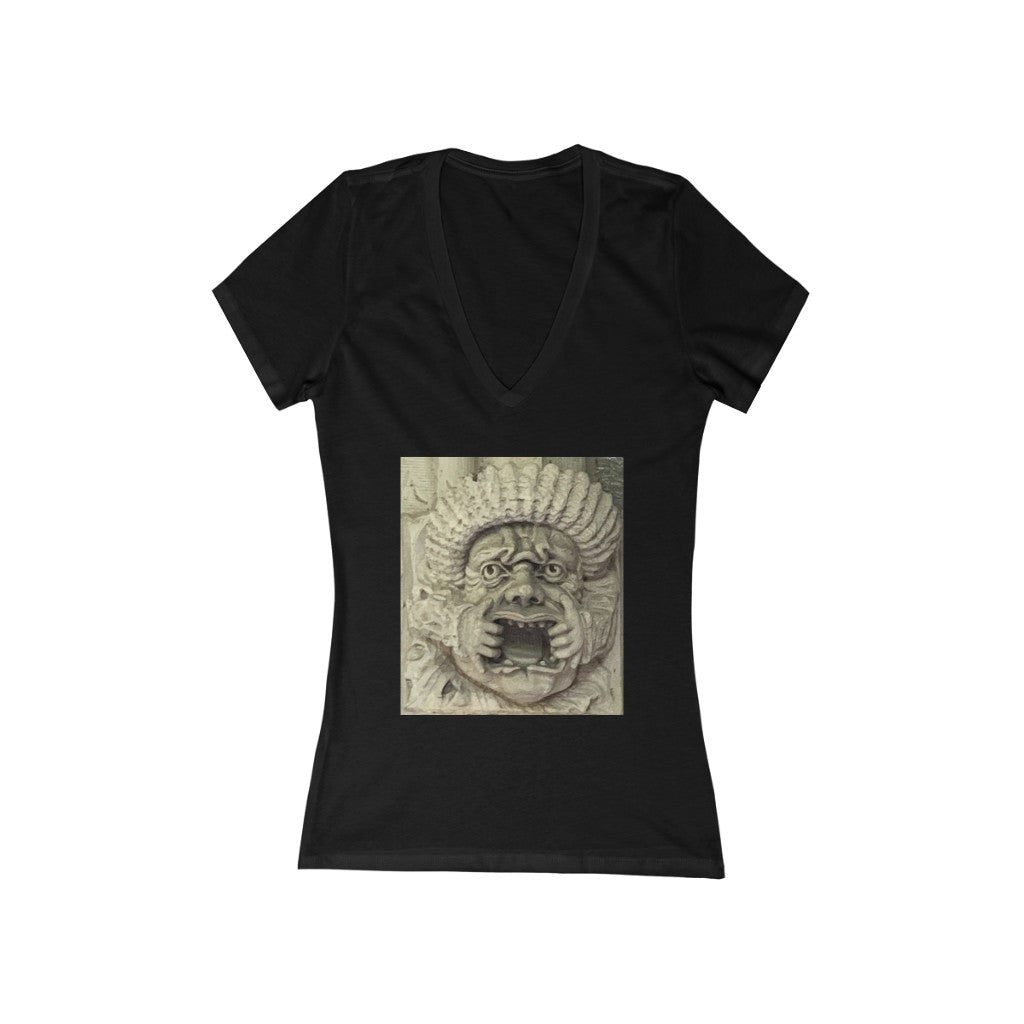 Face 1 - Women's Jersey Short Sleeve V-Neck Tee