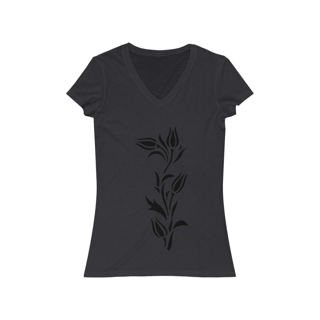Flower 4 - Women's Jersey Short Sleeve V-Neck Tee