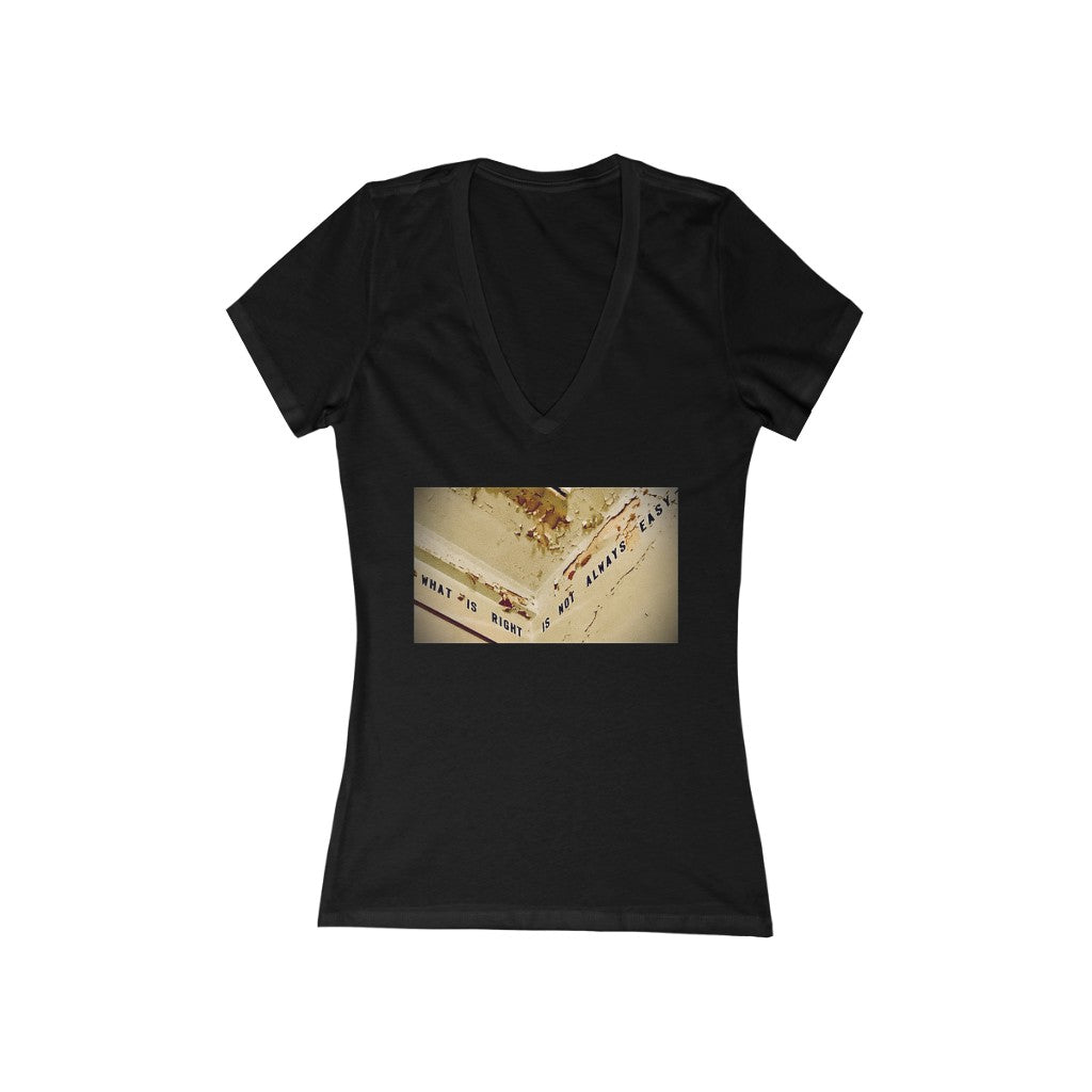 Not Always Easy - Women's Jersey Short Sleeve V-Neck Tee