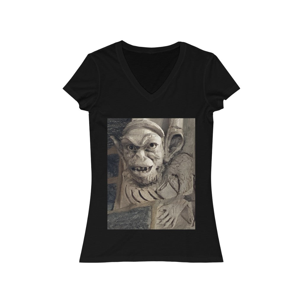 Face 3 - Women's Jersey Short Sleeve V-Neck Tee