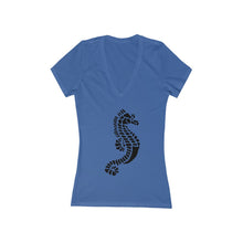 Load image into Gallery viewer, Seahorse - Women&#39;s Jersey Short Sleeve V-Neck Tee
