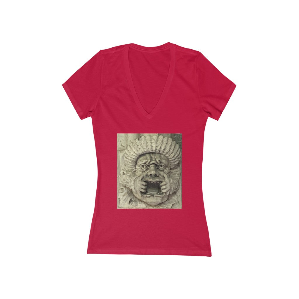 Face 1 - Women's Jersey Short Sleeve V-Neck Tee
