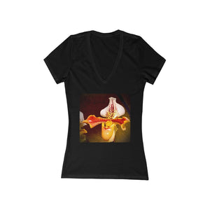 Orchid 1 - Women's Jersey Short Sleeve V-Neck Tee