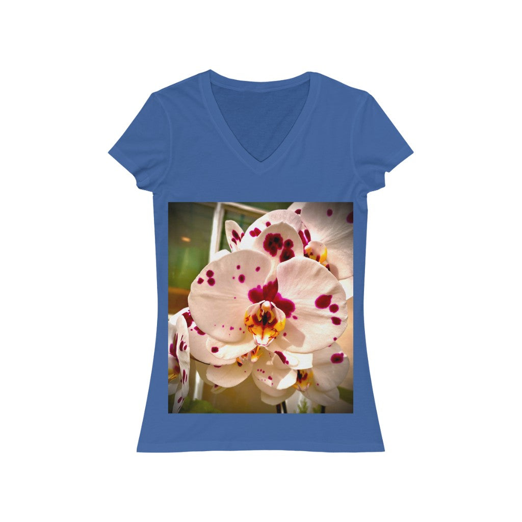 Orchid 7 - Women's Jersey Short Sleeve V-Neck Tee