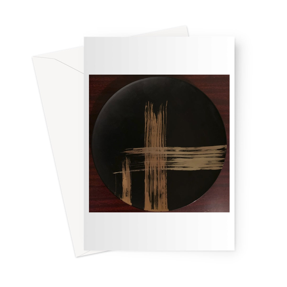 Plate with Gold Streaks Greeting Card