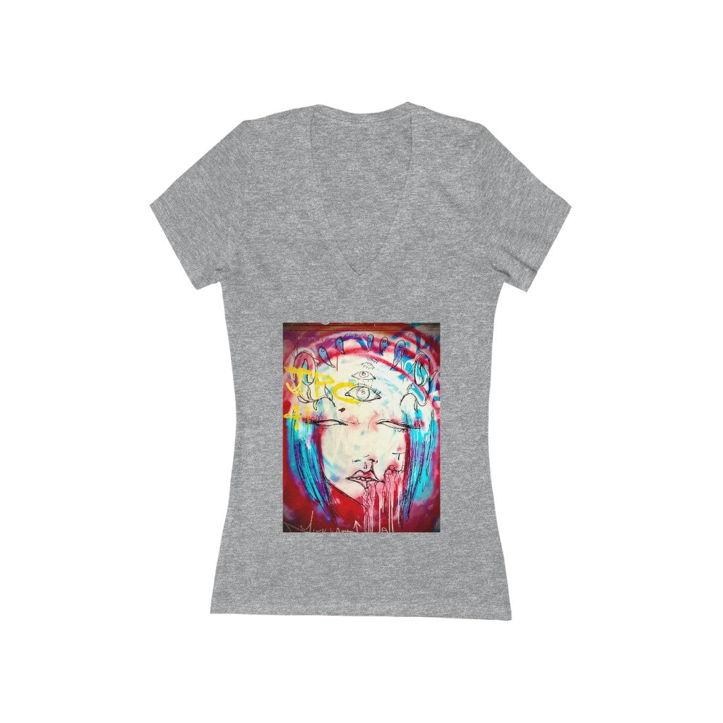 Eyes - Women's Jersey Short Sleeve V-Neck Tee