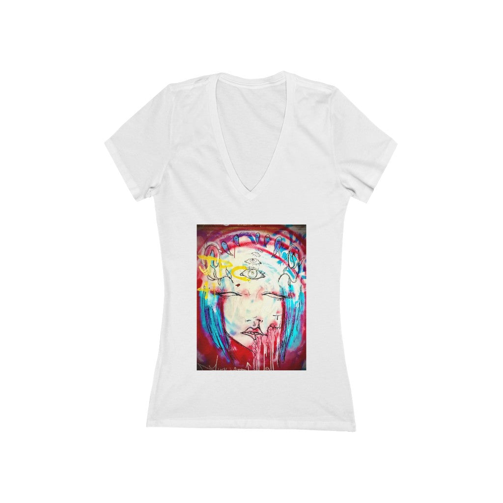 Eyes - Women's Jersey Short Sleeve V-Neck Tee