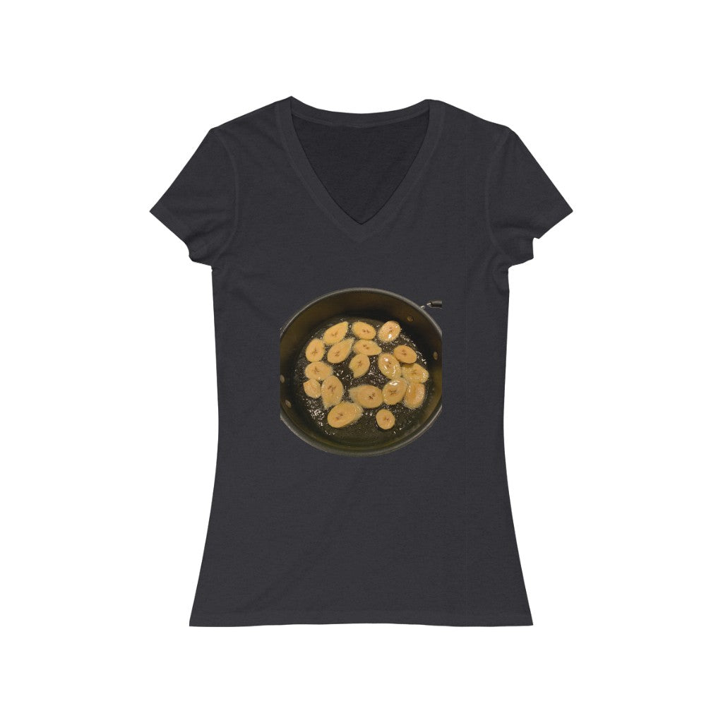 Fried Plantains - Women's Jersey Short Sleeve V-Neck Tee