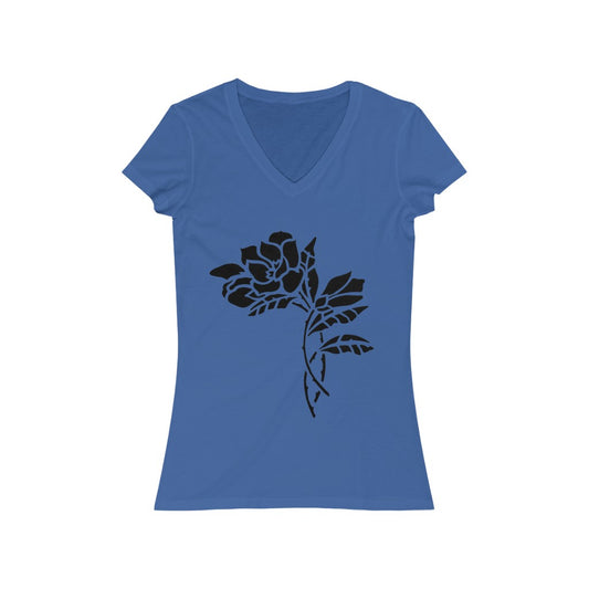 Flower 9 - Women's Jersey Short Sleeve V-Neck Tee