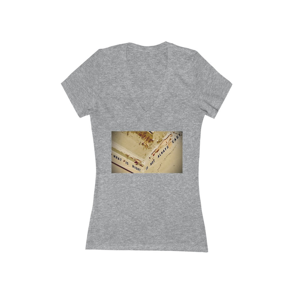 Not Always Easy - Women's Jersey Short Sleeve V-Neck Tee