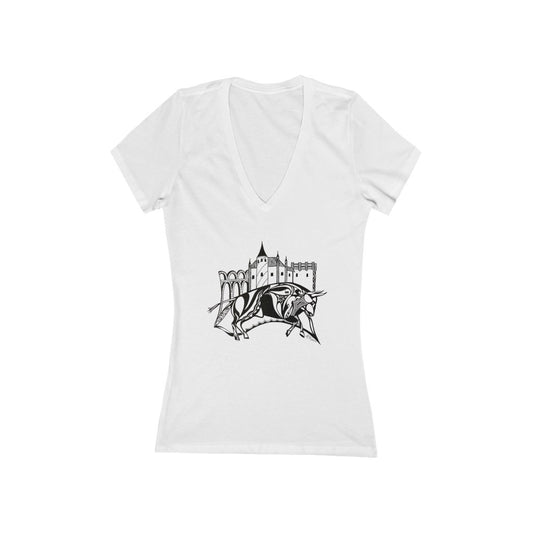 "Recuerdos de España" - Women's Jersey Short Sleeve V-Neck Tee