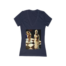 Load image into Gallery viewer, She Did This - Women&#39;s Jersey Short Sleeve V-Neck Tee
