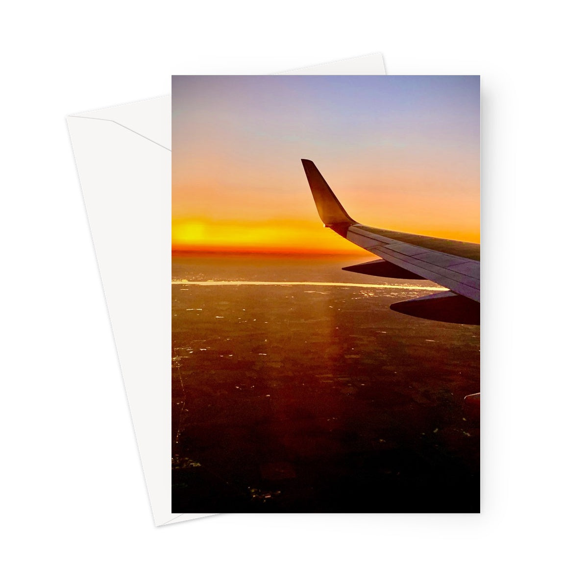 Plane & Sunset Greeting Card