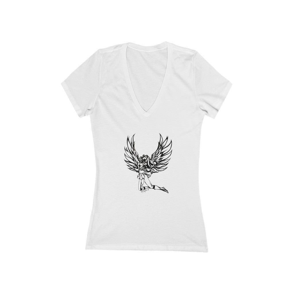 "Angel" - Women's Jersey Short Sleeve V-Neck Tee