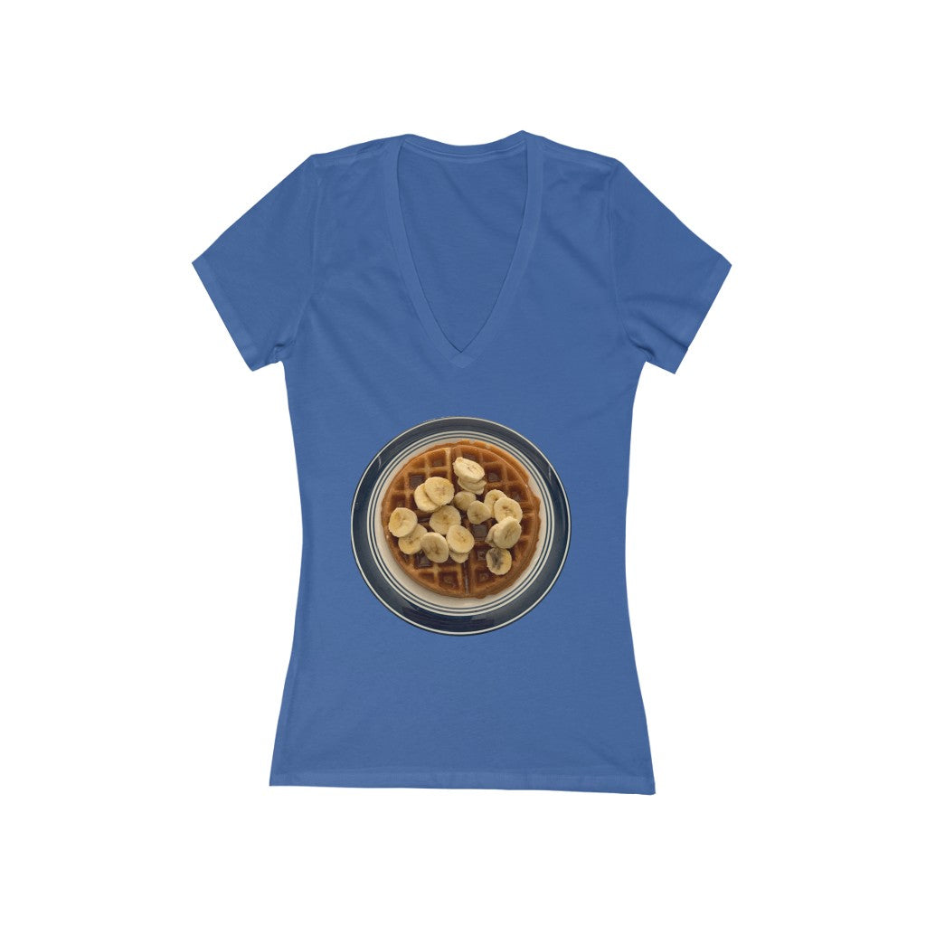 Belgian Waffle - Women's Jersey Short Sleeve V-Neck Tee