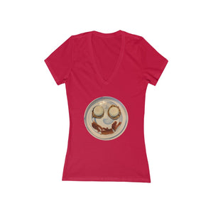 Awkward Smile - Women's Jersey Short Sleeve V-Neck Tee