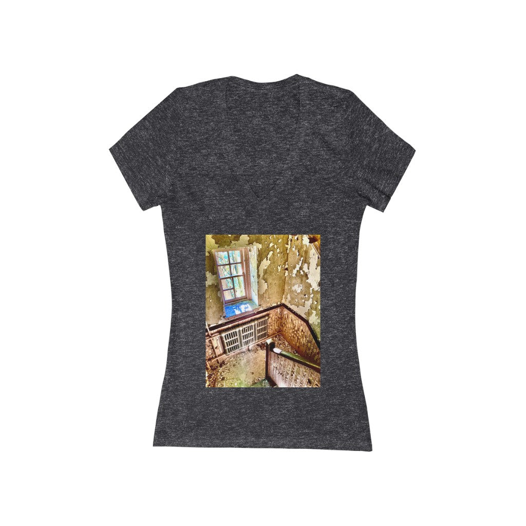 Stairs 1 - Women's Jersey Short Sleeve V-Neck Tee