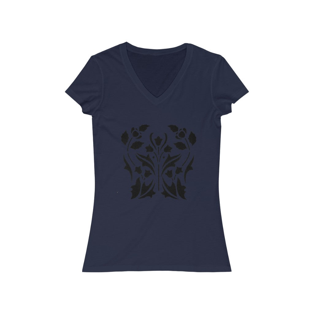 Flower 2 - Women's Jersey Short Sleeve V-Neck Tee