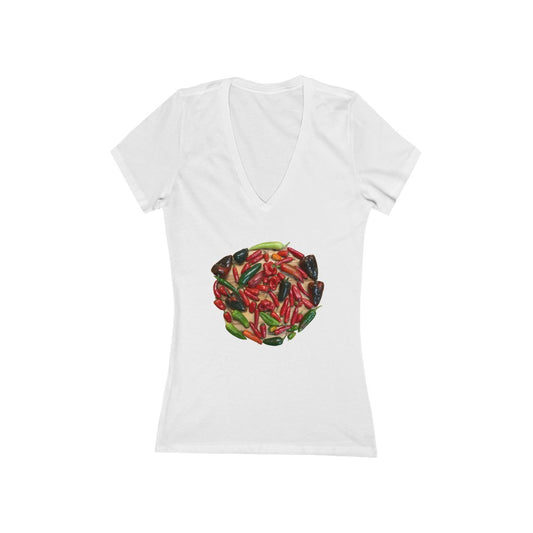 Ring of Fire 1 - Women's Jersey Short Sleeve V-Neck Tee
