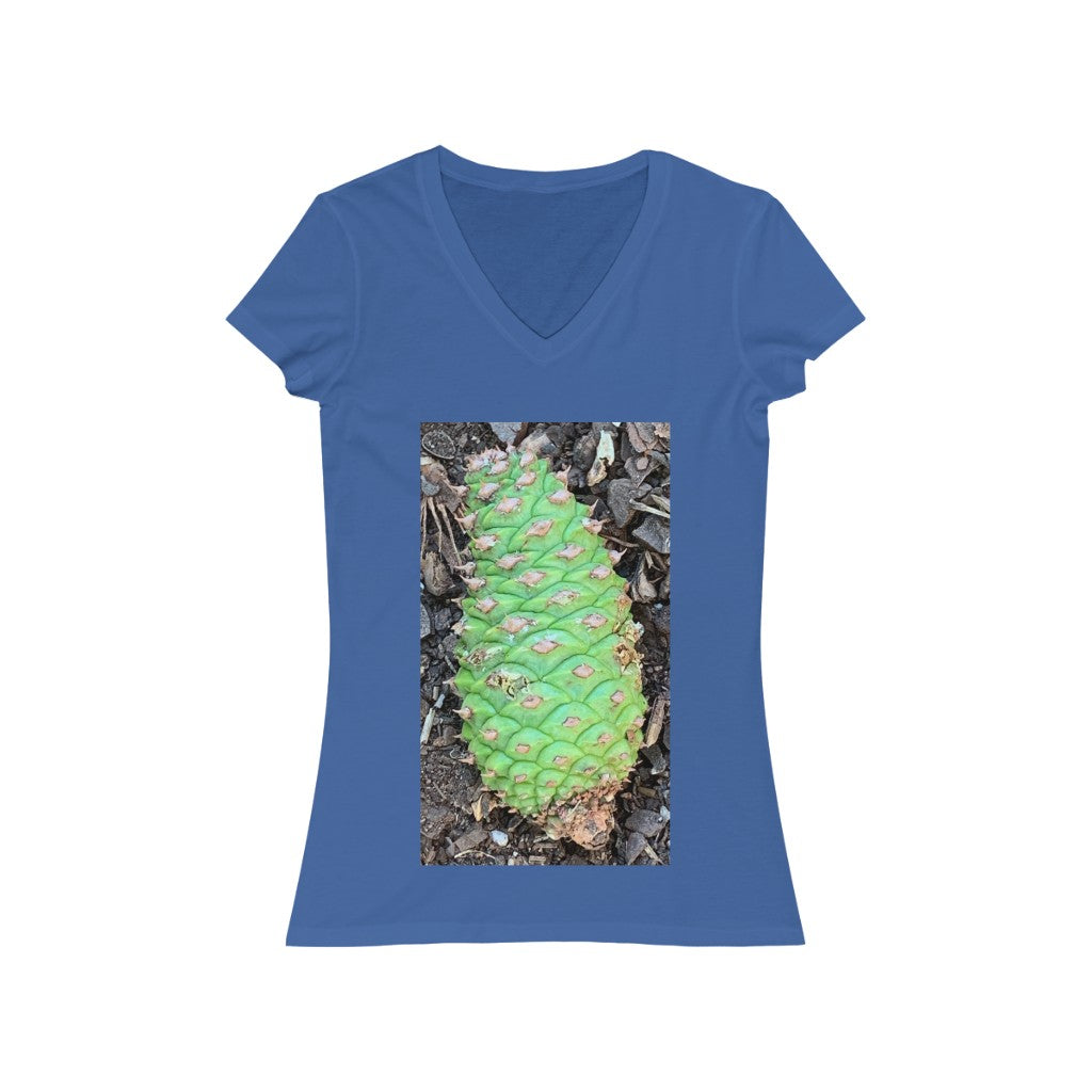 Green Pinecone - Women's Jersey Short Sleeve V-Neck Tee